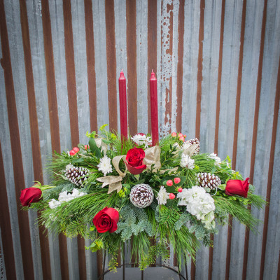 Christmas Centerpiece - Elongated from Marion Flower Shop in Marion, OH